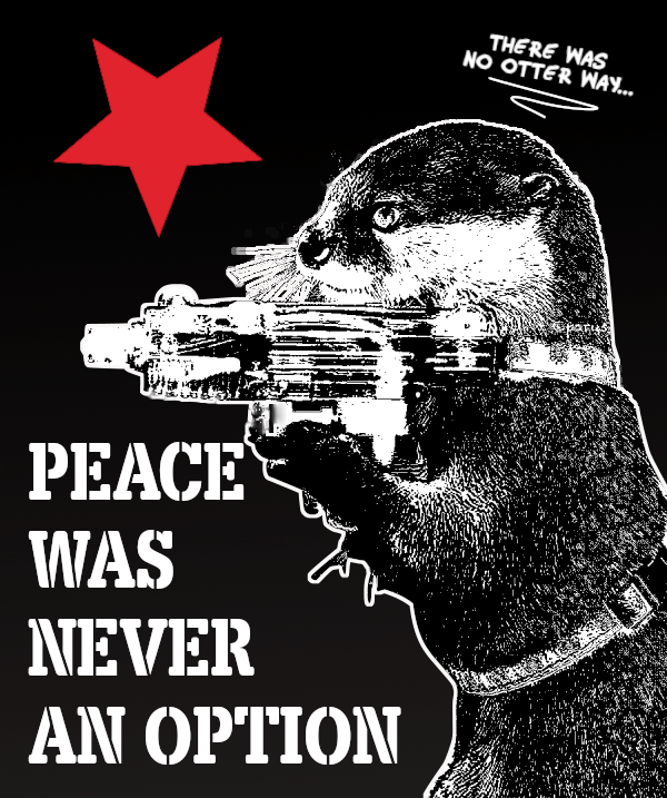 Peace was never an option (la paz nunca fue una opción). Realizado en GIMP con filtros de G'MIC.